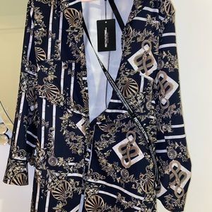 NWT PLT Oriental Corset Blazer Dress